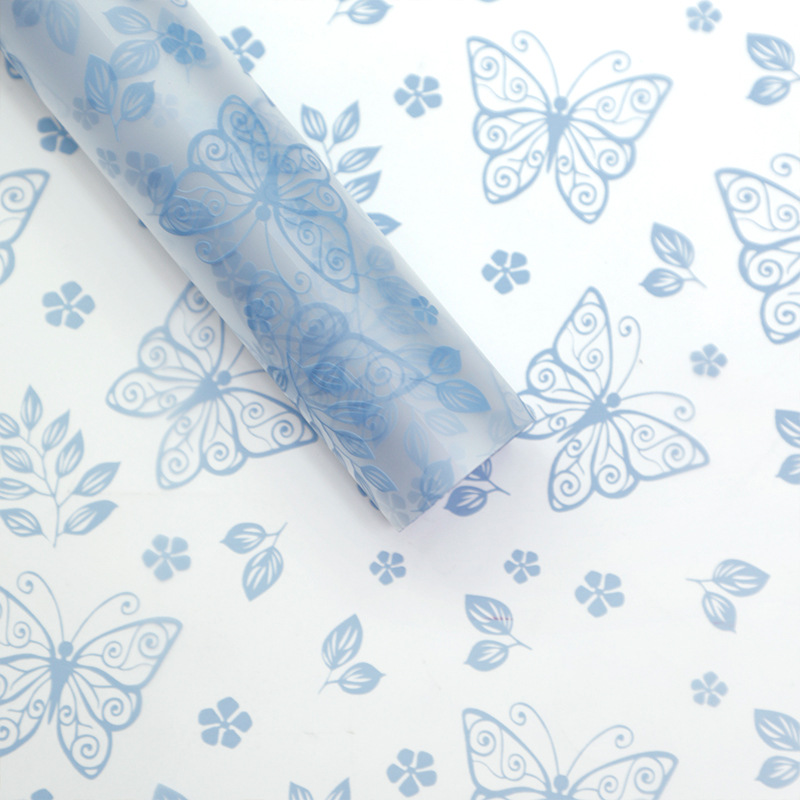 MYHC-07 Exquisite Butterfly Lines, átlátszó virágos csomagolófólia