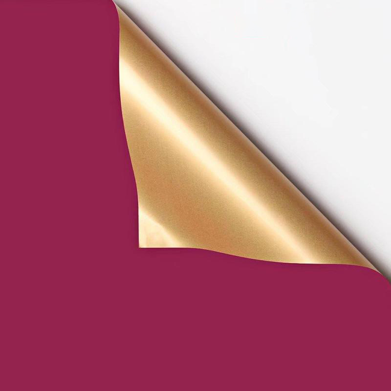 MYHC-17 egyoldalas Flash Gold, kétoldalas, kétszínű, gyöngyházfényű fólia virágos csomagolópapír