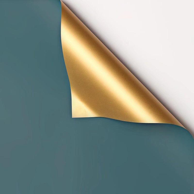 MYHC-17 egyoldalas Flash Gold, kétoldalas, kétszínű, gyöngyházfényű fólia virágos csomagolópapír