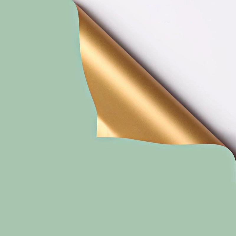MYHC-17 egyoldalas Flash Gold, kétoldalas, kétszínű, gyöngyházfényű fólia virágos csomagolópapír