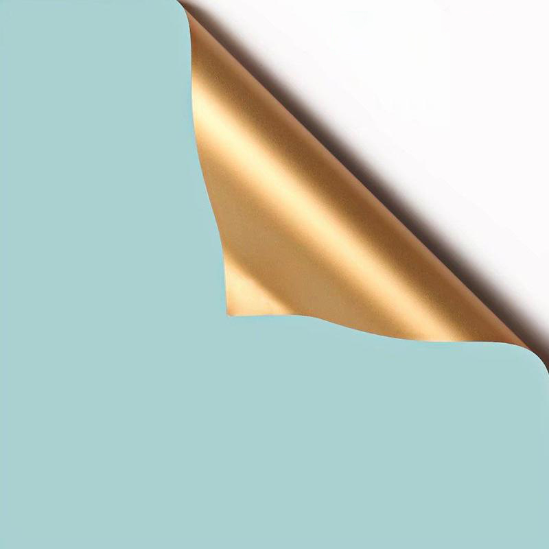 MYHC-17 egyoldalas Flash Gold, kétoldalas, kétszínű, gyöngyházfényű fólia virágos csomagolópapír