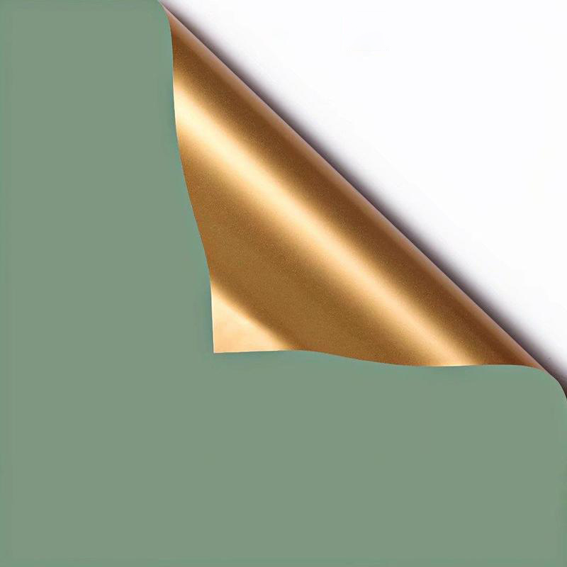 MYHC-17 egyoldalas Flash Gold, kétoldalas, kétszínű, gyöngyházfényű fólia virágos csomagolópapír