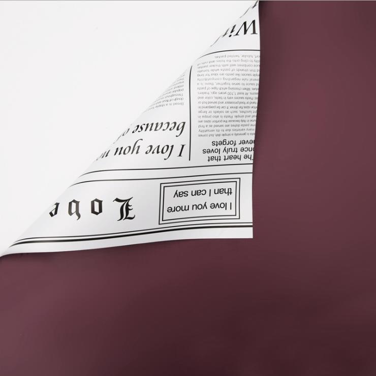 MYHC-23 egyoldalas újság stílusú, kétoldalas és kétszínű marhabőr virágcsomagoló fólia