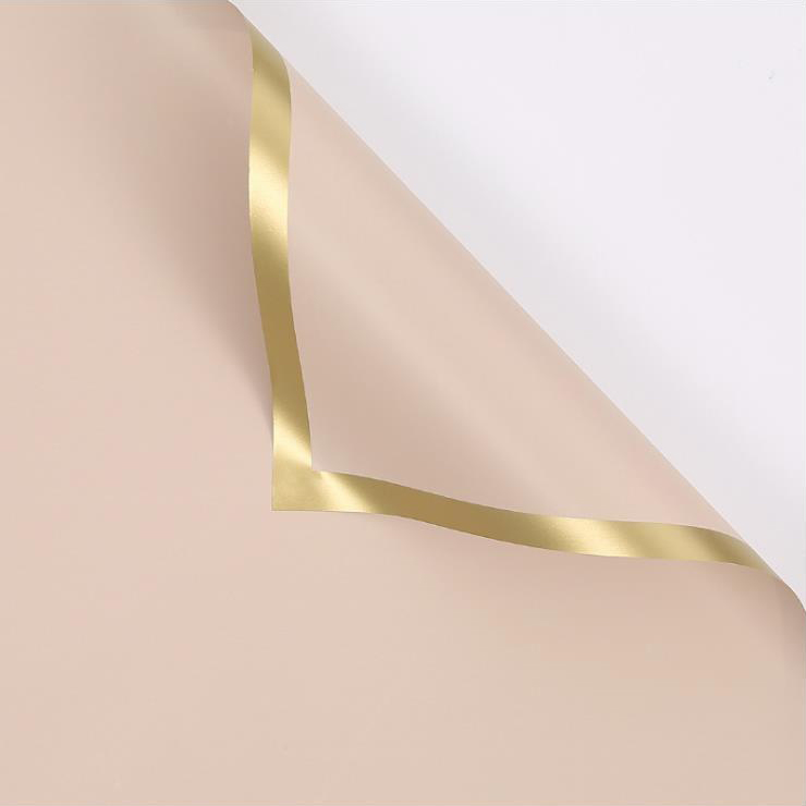 MYHC-27 Gold Edge tömör gyöngyházfényű fólia virágos csomagolópapír