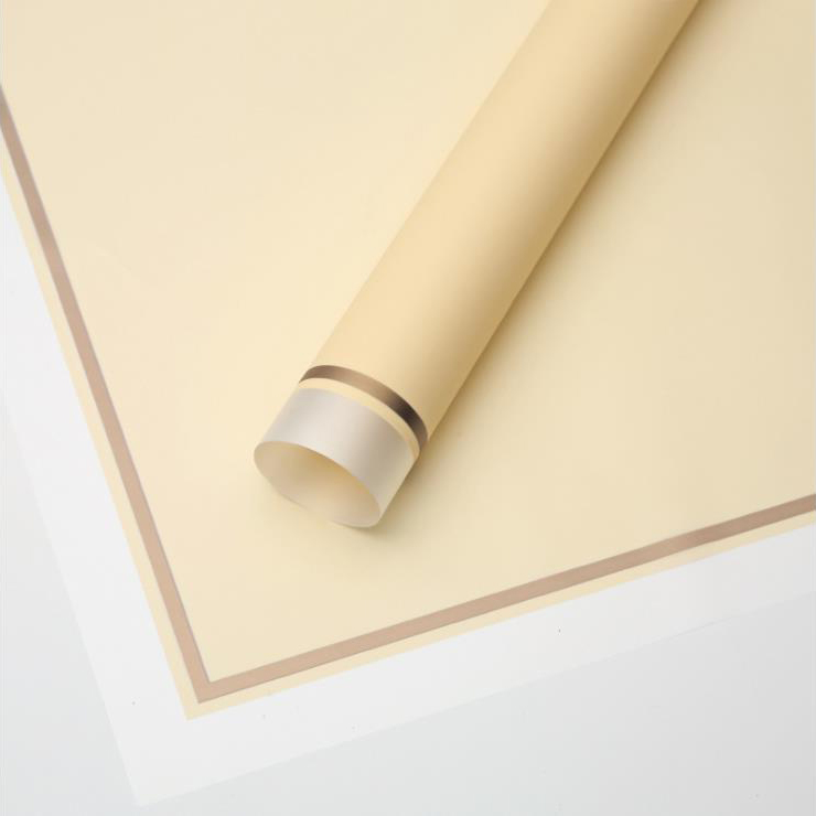 MYHC-61 White Edge Gold Edge matt filmes matt virágos csomagolópapírral