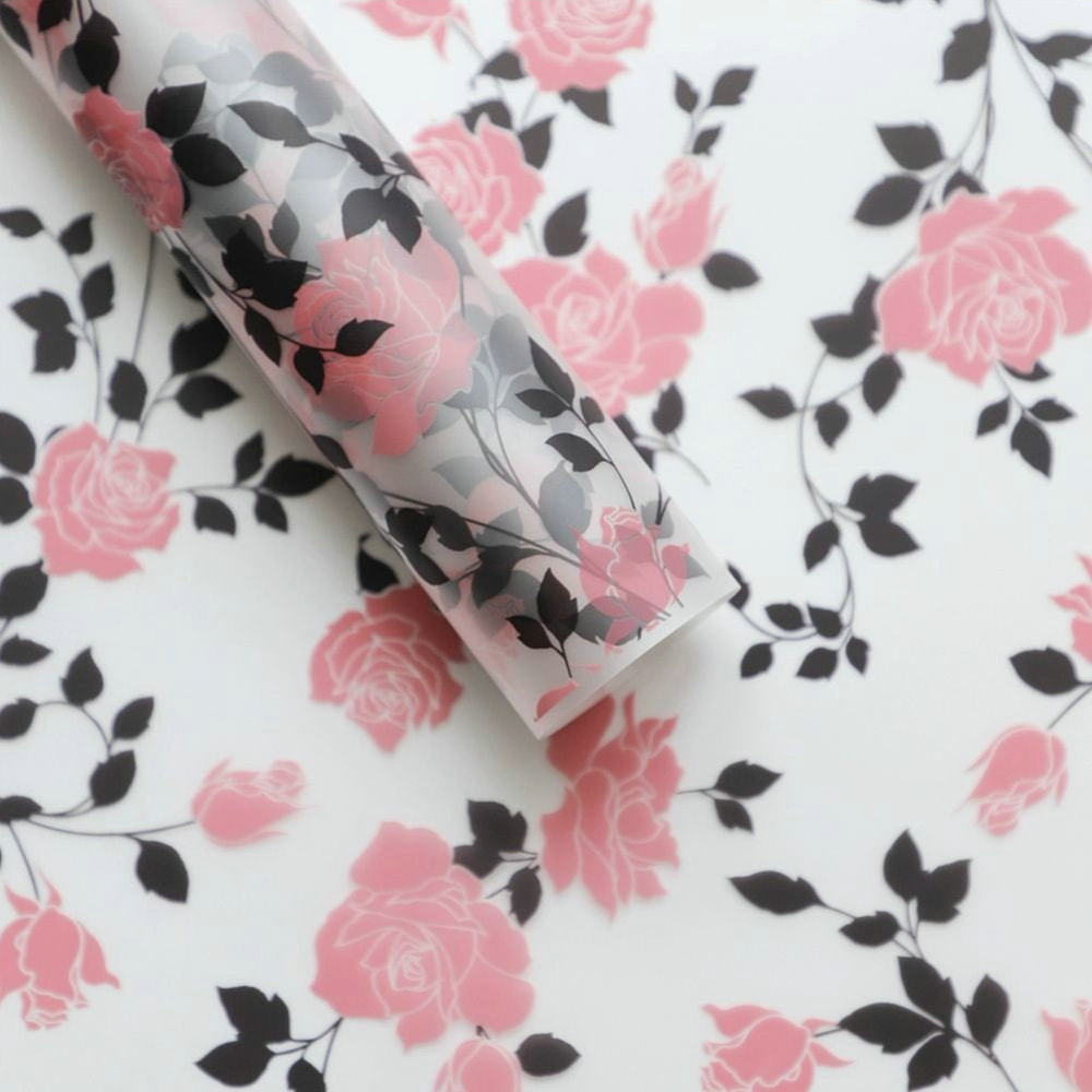MYHC-79 Rose Print, Two-Color, Transparent Flower Packaging Film