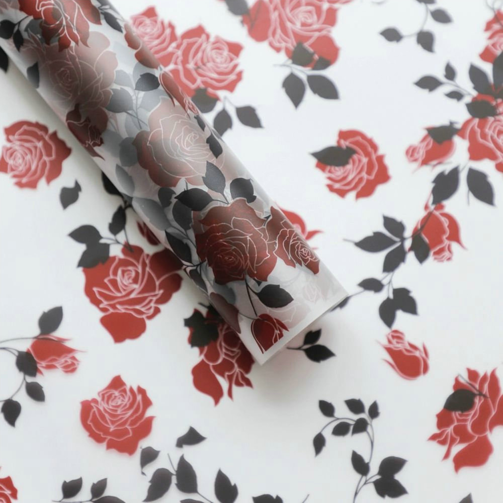 MYHC-79 Rose Print, Two-Color, Transparent Flower Packaging Film