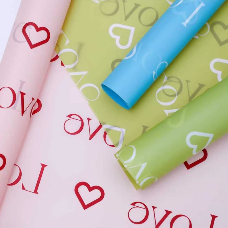 Love Letters Print Design Virágos csomagoló Nossa papír vízálló bevonattal színes
