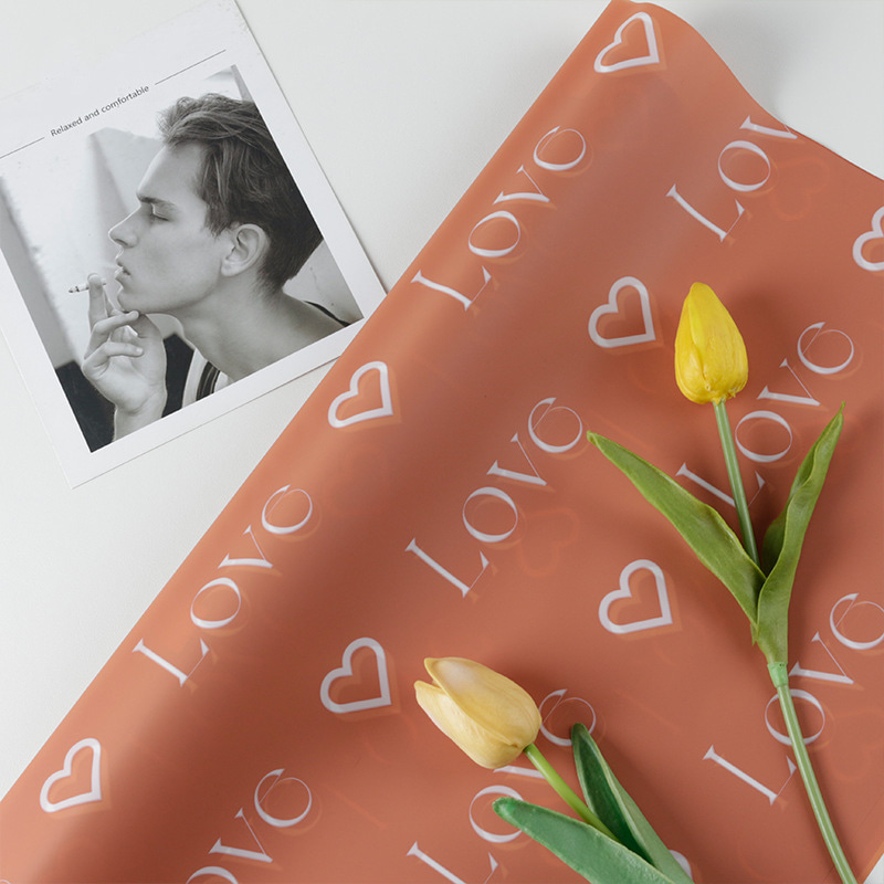 Love Letters Print Design Virágos csomagoló Nossa papír vízálló bevonattal színes