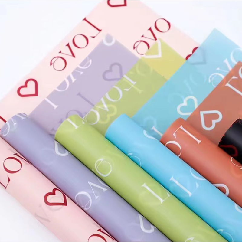 Love Letters Print Design Virágos csomagoló Nossa papír vízálló bevonattal színes