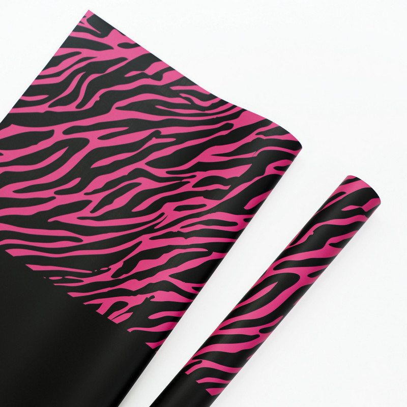 Zebra mintás hatszínű virágos csomagolópapír