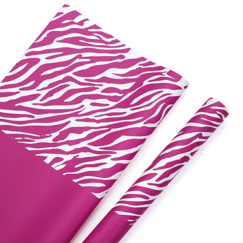 Zebra mintás hatszínű virágos csomagolópapír