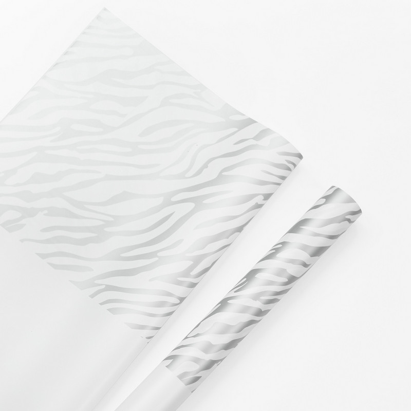 Zebra mintás hatszínű virágos csomagolópapír